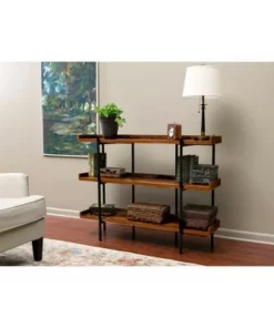 Modern Wood and Steel 3 Shelf Display - Onespace Brown/black -Bookshelves Sales Shop unnamed file 2436