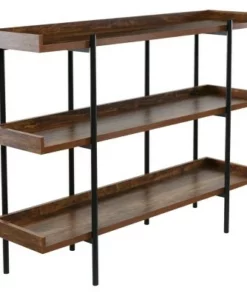Modern Wood and Steel 3 Shelf Display - Onespace Brown/black -Bookshelves Sales Shop unnamed file 2438