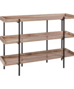 Modern Wood and Steel 3 Shelf Display - Onespace Brown/black -Bookshelves Sales Shop unnamed file 2441