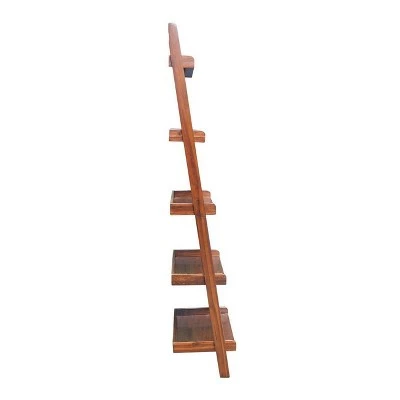 75.5" 5 Tier Solid Wood Leaning Bookshelf - International Concepts White 4 75.5" 5 Tier Solid Wood Leaning Bookshelf - International Concepts White - Image 2