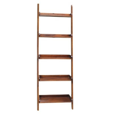 75.5" 5 Tier Solid Wood Leaning Bookshelf - International Concepts White 9 75.5" 5 Tier Solid Wood Leaning Bookshelf - International Concepts White - Image 7