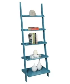 Breighton Home French Country Ladder 72" 5 Shelf Bookshelf - Convenience Concepts White