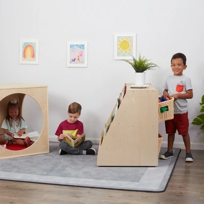 ECR4Kids Birch Book Display Stand with Storage, Wood Shelf Organizer, 5 Shelves & 2 Compartments 12 ECR4Kids Birch Book Display Stand with Storage, Wood Shelf Organizer, 5 Shelves & 2 Compartments - Image 10