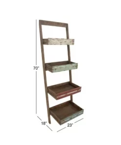 70" Wood 4 Shelf Leaning Shelf Book Shelf Brown - Olivia & May -Bookshelves Sales Shop unnamed file 2484