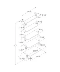 61" Mateo 5 Layer Ladder Book Shelves Brown/Oak - HOMES: Inside + Out -Bookshelves Sales Shop unnamed file 2491