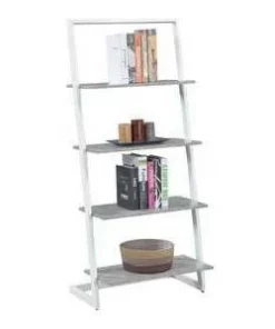 57" Graystone 4 Tier Ladder Bookcase/shelf Faux Birch/White - Breighton Home