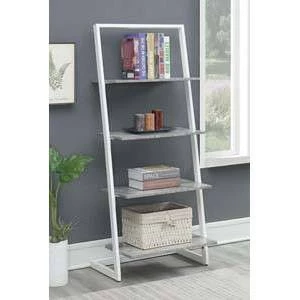 57" Graystone 4 Tier Ladder Bookcase/shelf Faux Birch/White - Breighton Home 4 57" Graystone 4 Tier Ladder Bookcase/shelf Faux Birch/White - Breighton Home - Image 2