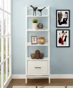 70" Landon Small Bookcase - Crosley White