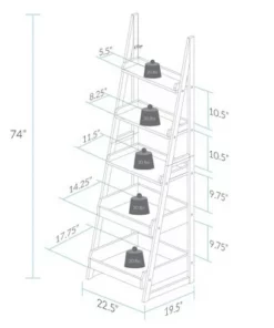 74" 5 Shelf Ladder Bookcase Alpine Gray - Flora Home -Bookshelves Sales Shop unnamed file 2544