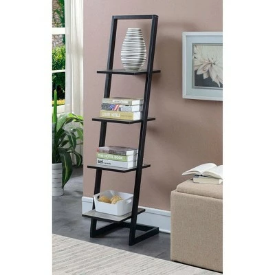 56" Designs2Go 4 Tier Ladder Bookshelf - Breighton Home Faux Birch/black 3 56" Designs2Go 4 Tier Ladder Bookshelf - Breighton Home Faux Birch/black