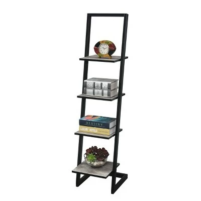 56" Designs2Go 4 Tier Ladder Bookshelf - Breighton Home Faux Birch/black 4 56" Designs2Go 4 Tier Ladder Bookshelf - Breighton Home Faux Birch/black - Image 2