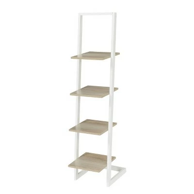 56" Designs2Go 4 Tier Ladder Bookshelf - Breighton Home Faux Birch/black 7 56" Designs2Go 4 Tier Ladder Bookshelf - Breighton Home Faux Birch/black - Image 5