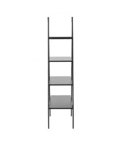 65" 4 Tier Metal and Wooden Leaning Bookcases and Ladder Shelves - Glitzhome Walnut -Bookshelves Sales Shop unnamed file 2574