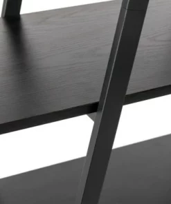 65" 4 Tier Metal and Wooden Leaning Bookcases and Ladder Shelves - Glitzhome Walnut -Bookshelves Sales Shop unnamed file 2577