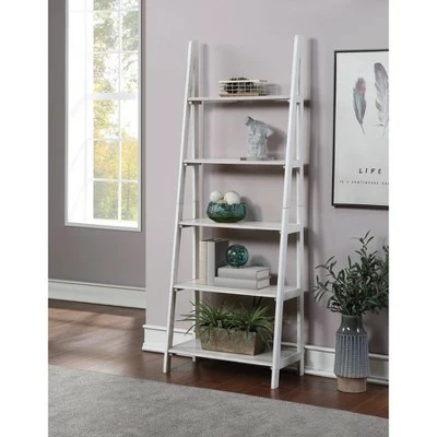 72.25" Brookings Ladder Bookshelf White - OSP Home Furnishings 6 72.25" Brookings Ladder Bookshelf White - OSP Home Furnishings - Image 4