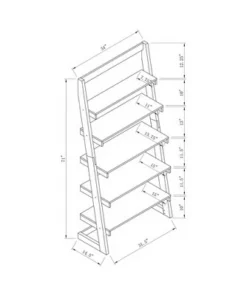 70.75" Wingill Leaning Bookcase White/Distressed Gray - miBasics -Bookshelves Sales Shop unnamed file 2621