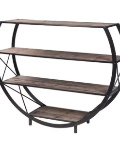 41.8" Bryan Keith Santa Monica Circle Bookshelf Black/Brown - Stylecraft -Bookshelves Sales Shop unnamed file 2635