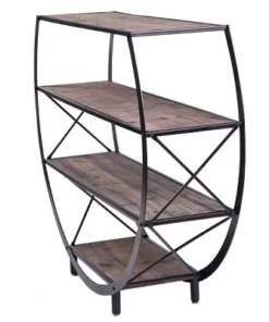 41.8" Bryan Keith Santa Monica Circle Bookshelf Black/Brown - Stylecraft -Bookshelves Sales Shop unnamed file 2636