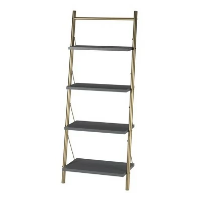 64.13" Nova 4 Shelf Ladder Bookcase Gray - CosmoLiving by Cosmopolitan 6 64.13" Nova 4 Shelf Ladder Bookcase Gray - CosmoLiving by Cosmopolitan - Image 4