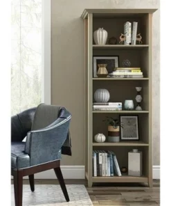 Halifax 5 Shelf Bookshelf - WyndenHall Golden Brown