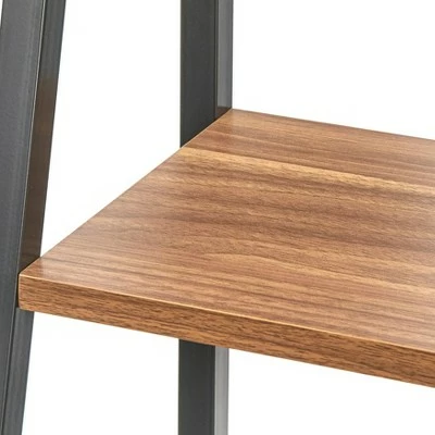 65" Denton Ladder 5 Tier Shelf Walnut/Black - Buylateral 4 65" Denton Ladder 5 Tier Shelf Walnut/Black - Buylateral - Image 2