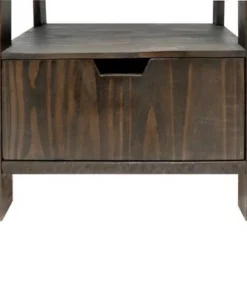 4 Shelf Wooden Ladder Bookcase with Bottom Drawer - The Urban Port White