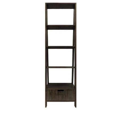 4 Shelf Wooden Ladder Bookcase with Bottom Drawer - The Urban Port White 7 4 Shelf Wooden Ladder Bookcase with Bottom Drawer - The Urban Port White - Image 5