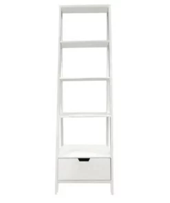 4 Shelf Wooden Ladder Bookcase with Bottom Drawer - The Urban Port White 13 4 Shelf Wooden Ladder Bookcase with Bottom Drawer - The Urban Port White -Bookshelves Sales Shop unnamed file 2699