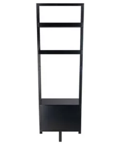 69.36" Bellamy Leaning Shelf with Storage Black - Winsome -Bookshelves Sales Shop unnamed file 2703