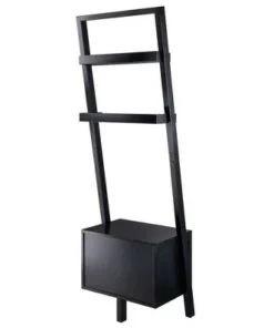 69.36" Bellamy Leaning Shelf with Storage Black - Winsome -Bookshelves Sales Shop unnamed file 2704