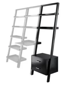 69.36" Bellamy Leaning Shelf with Storage Black - Winsome -Bookshelves Sales Shop unnamed file 2707