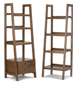 72"x24" Hawkins Solid Wood Ladder Shelf with Storage - Wyndenhall Distressed Gray -Bookshelves Sales Shop unnamed file 2715