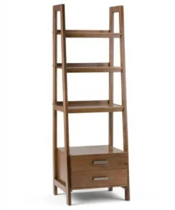 72"x24" Hawkins Solid Wood Ladder Shelf with Storage - Wyndenhall Distressed Gray -Bookshelves Sales Shop unnamed file 2717