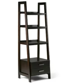 72"x24" Hawkins Solid Wood Ladder Shelf with Storage - Wyndenhall Distressed Gray -Bookshelves Sales Shop unnamed file 2718