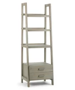 72"x24" Hawkins Solid Wood Ladder Shelf with Storage - Wyndenhall Distressed Gray -Bookshelves Sales Shop unnamed file 2719
