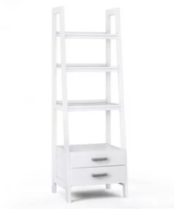 72"x24" Hawkins Solid Wood Ladder Shelf with Storage - Wyndenhall Distressed Gray -Bookshelves Sales Shop unnamed file 2721