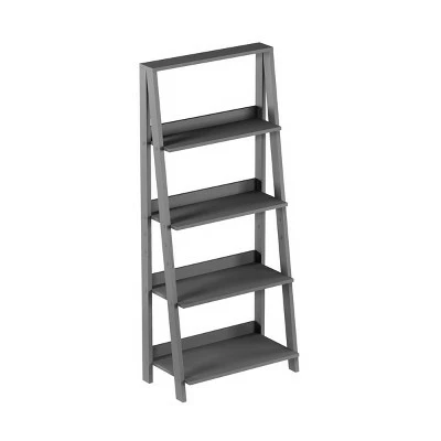 Lavish Home 4-Tier Ladder Bookshelf Freestanding Wooden Bookcase, Gray 8 Lavish Home 4-Tier Ladder Bookshelf Freestanding Wooden Bookcase, Gray - Image 6
