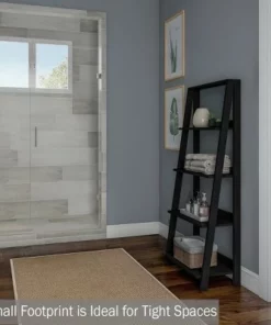 Lavish Home 4-Tier Ladder Bookshelf Freestanding Wooden Bookcase, Black -Bookshelves Sales Shop unnamed file 2744