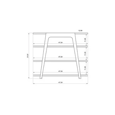 Gowanus Ladder Bookcase - Manhattan Comfort Off White 4 Gowanus Ladder Bookcase - Manhattan Comfort Off White - Image 2