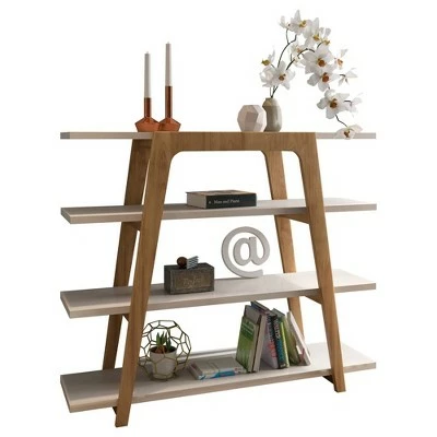 Gowanus Ladder Bookcase - Manhattan Comfort Off White 9 Gowanus Ladder Bookcase - Manhattan Comfort Off White - Image 7