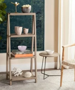 49.6" Deitria Three Tier Shelf - Light Gray - Safavieh