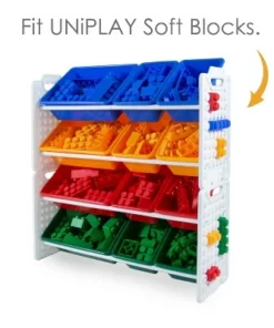 UNiPLAY Toy Organizer With 12 Removable Storage Bins and Block Play Panel, Multi-Size Bin Organizer -Bookshelves Sales Shop unnamed file 278