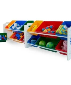 UNiPLAY Toy Organizer With 12 Removable Storage Bins and Block Play Panel, Multi-Size Bin Organizer -Bookshelves Sales Shop unnamed file 279