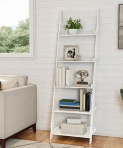 Lavish Home 5-Tier Ladder Bookshelf - Leaning Decorative Shelves, White 12 Lavish Home 5-Tier Ladder Bookshelf - Leaning Decorative Shelves, White -Bookshelves Sales Shop unnamed file 2809