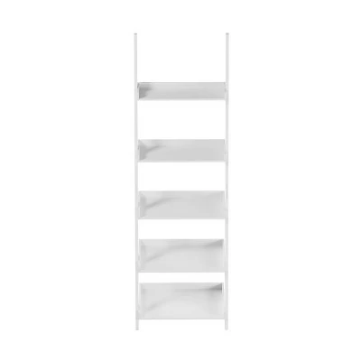 Lavish Home 5-Tier Ladder Bookshelf - Leaning Decorative Shelves, White 9 Lavish Home 5-Tier Ladder Bookshelf - Leaning Decorative Shelves, White - Image 7