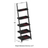 Lavish Home 5-Tier Ladder Bookshelf - Leaning Decorative Shelves, Black