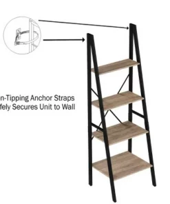 Hastings Home 4-Tier Ladder-Style Bookcase, Gray -Bookshelves Sales Shop unnamed file 2822