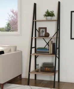 Hastings Home 4-Tier Ladder-Style Bookcase, Gray -Bookshelves Sales Shop unnamed file 2824