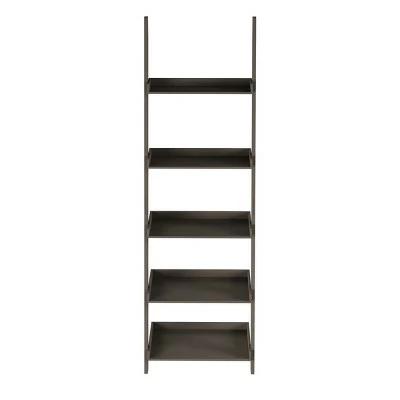 Hastings Home 5-Tier Ladder Bookshelf - Slate Gray 3 Hastings Home 5-Tier Ladder Bookshelf - Slate Gray