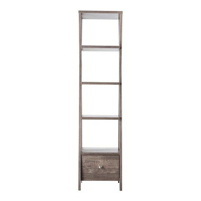 71" Graci 5 Shelf with 1 Drawer Bookcase Walnut Oak - miBasics 5 71" Graci 5 Shelf with 1 Drawer Bookcase Walnut Oak - miBasics - Image 3